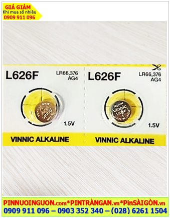 VINNIC L626F _Pin cúc áo 1.5v Alkaline VINNIC AG4, L626F, LR66, 376 chính hãng 